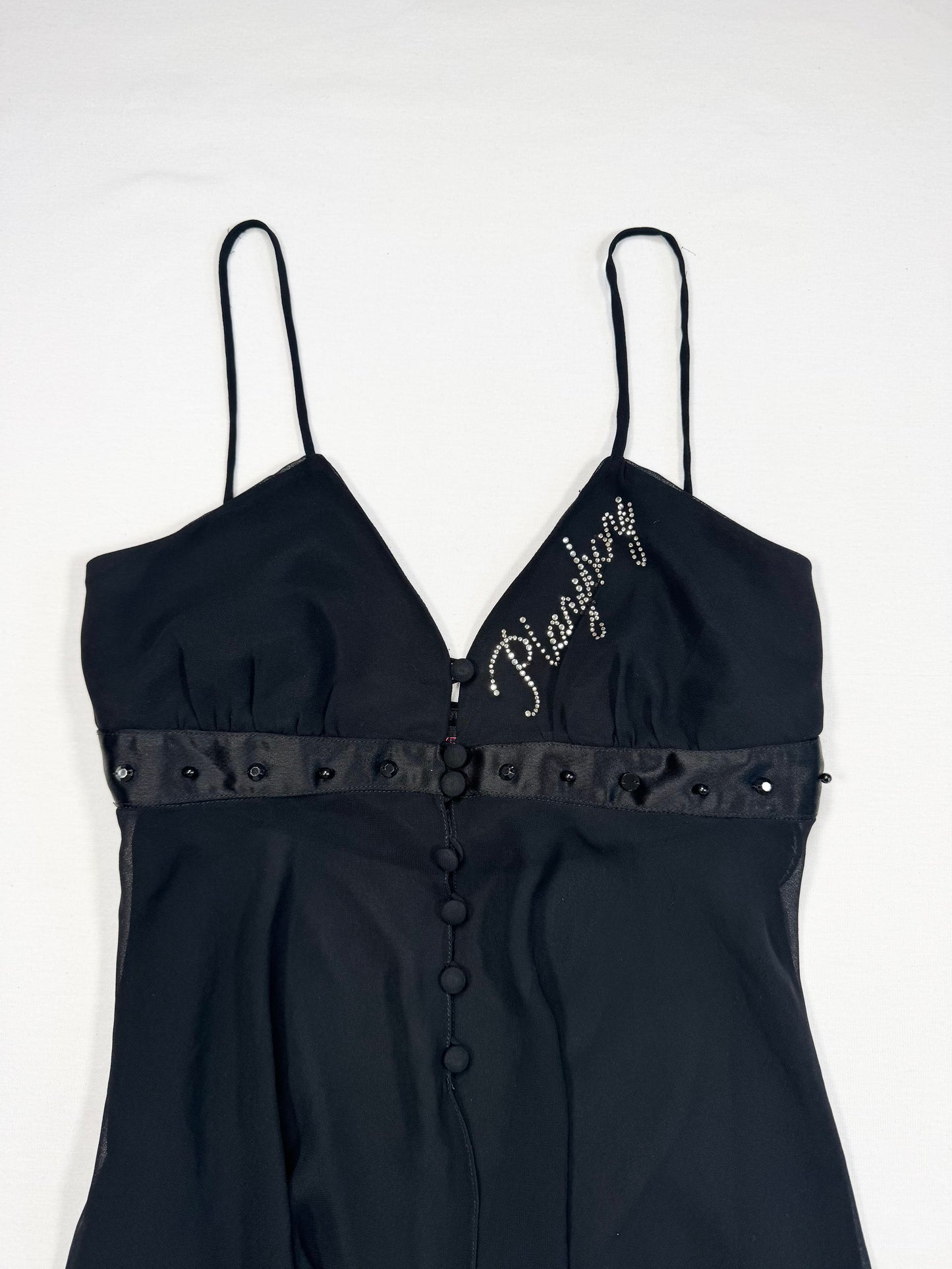 Black Playboy Diamanté Cami ♡ S/M