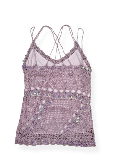 Purple Crochet Sequin Cami ♡ XS