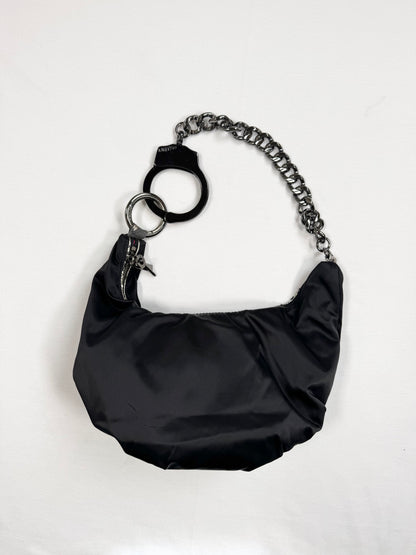 Black Diamanté Cuffz Bag ♡