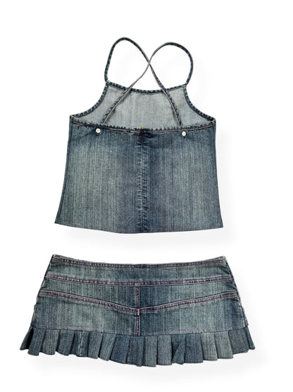 Guess Butterfly Denim Skirt & Cami Set ♡ S