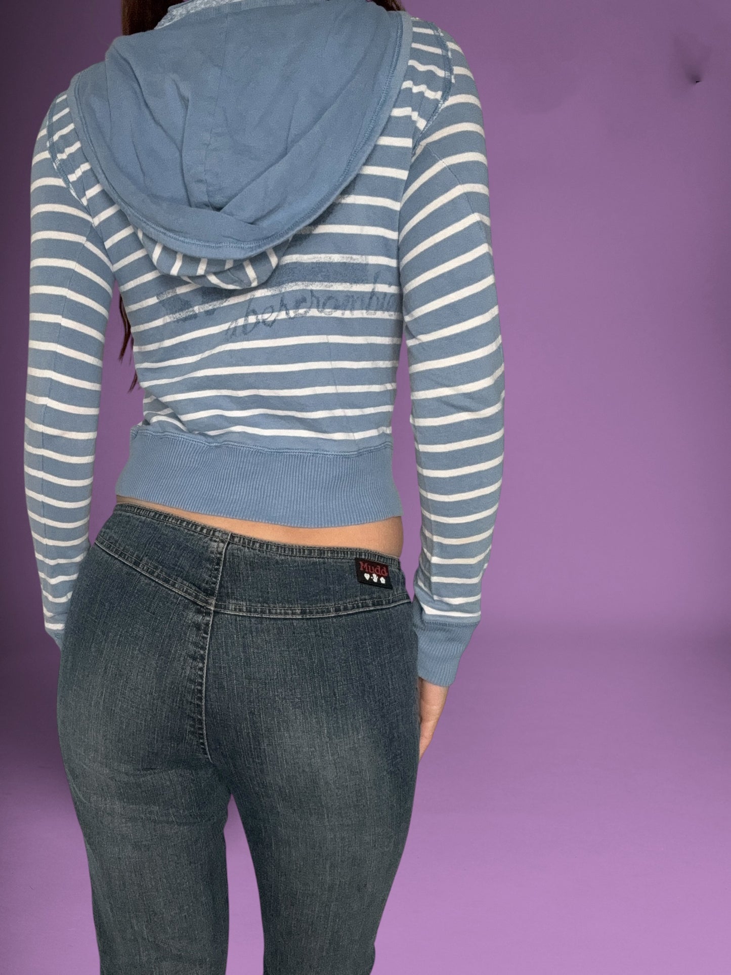 Abercrombie Blue Striped Hoodie ♡ M