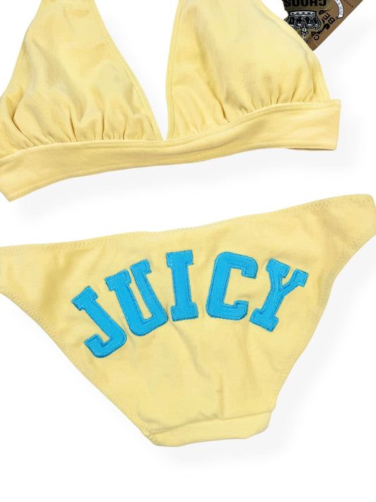 Juicy Couture Yellow & Blue Towelling Bikini ♡ S/M
