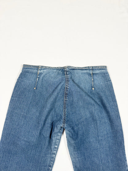 Lace Up Diamanté Waist Flared Jeans ♡ XS