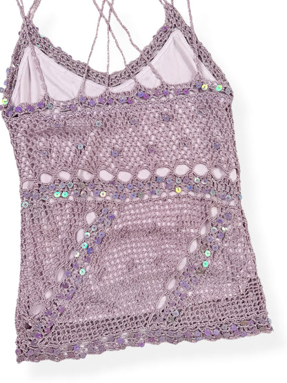 Purple Crochet Sequin Cami ♡ XS