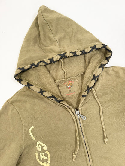 Green Ed Hardy Suede Lace Trim Hoodie  ☆