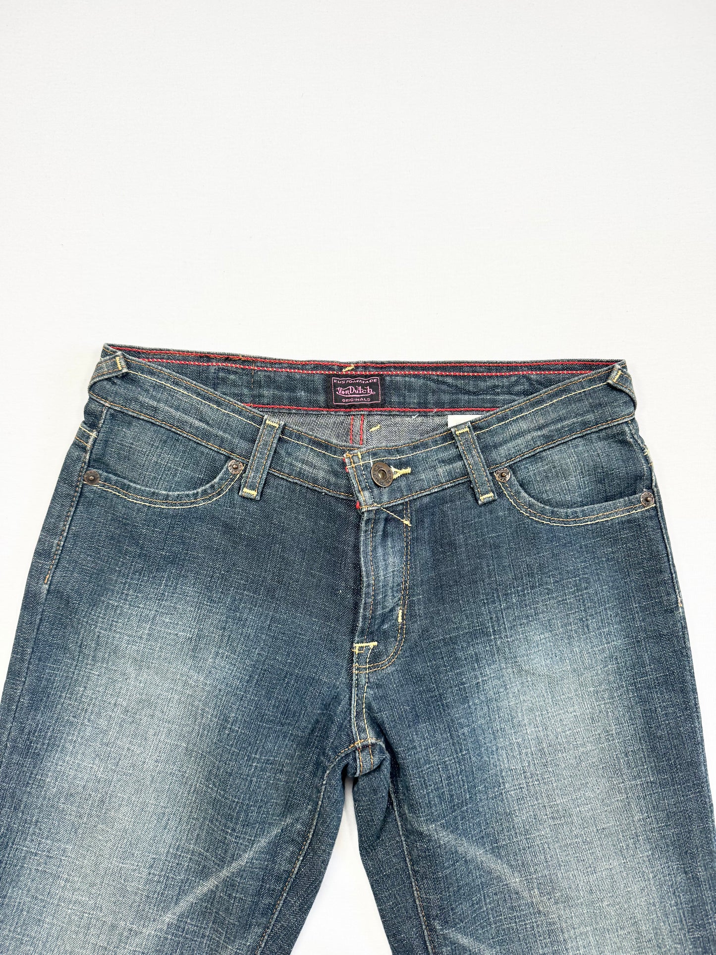 Von Dutch Blue Patch Flared Jeans ♡ 26”