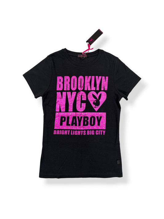 Playboy Hot Pink & Black Tee ♡ M