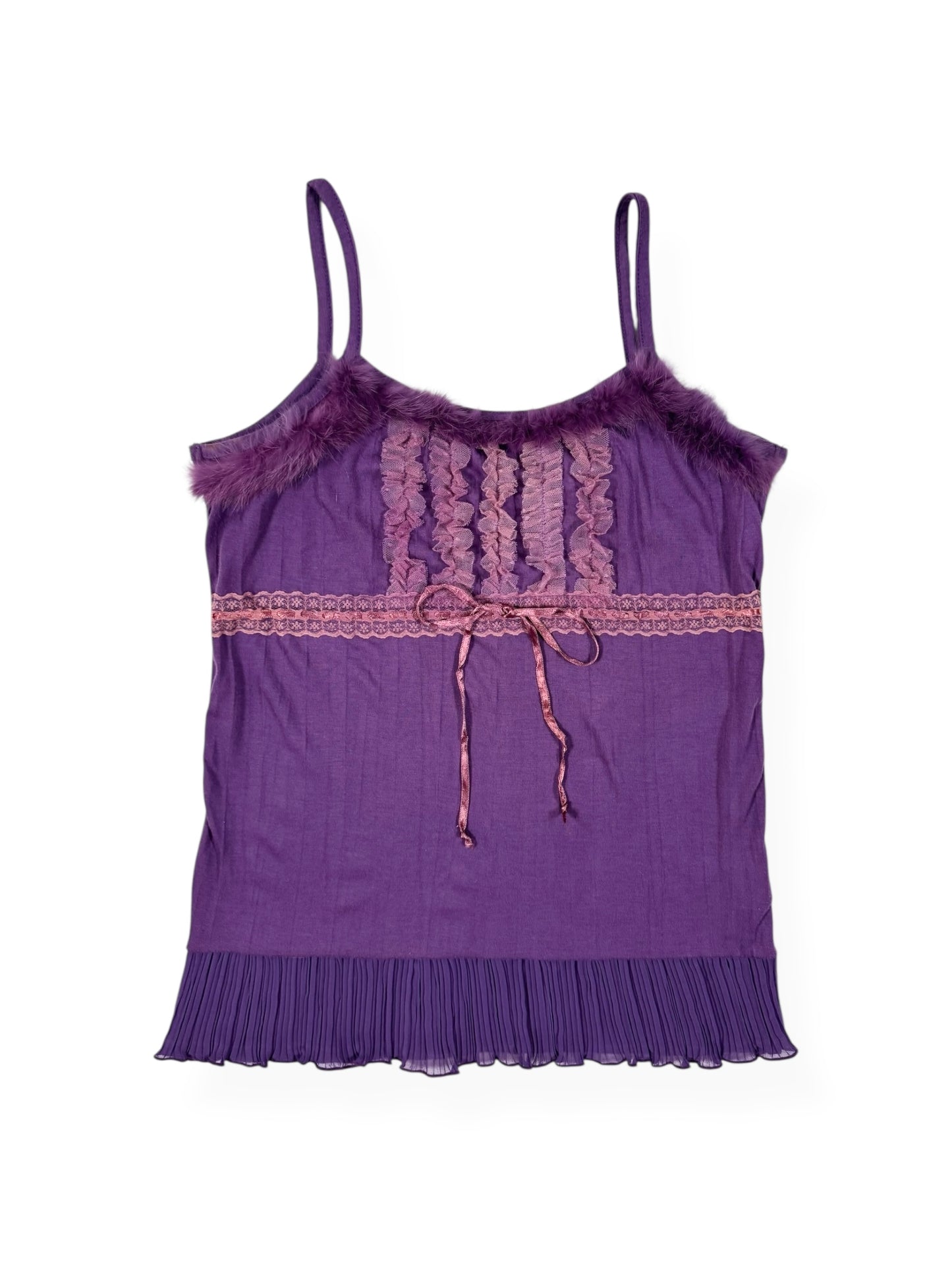 Fur Trim Purple Cami ♡ Size S