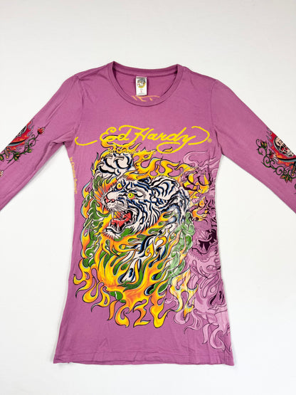 Purple Ed Hardy Long Sleeved Top ♡ S