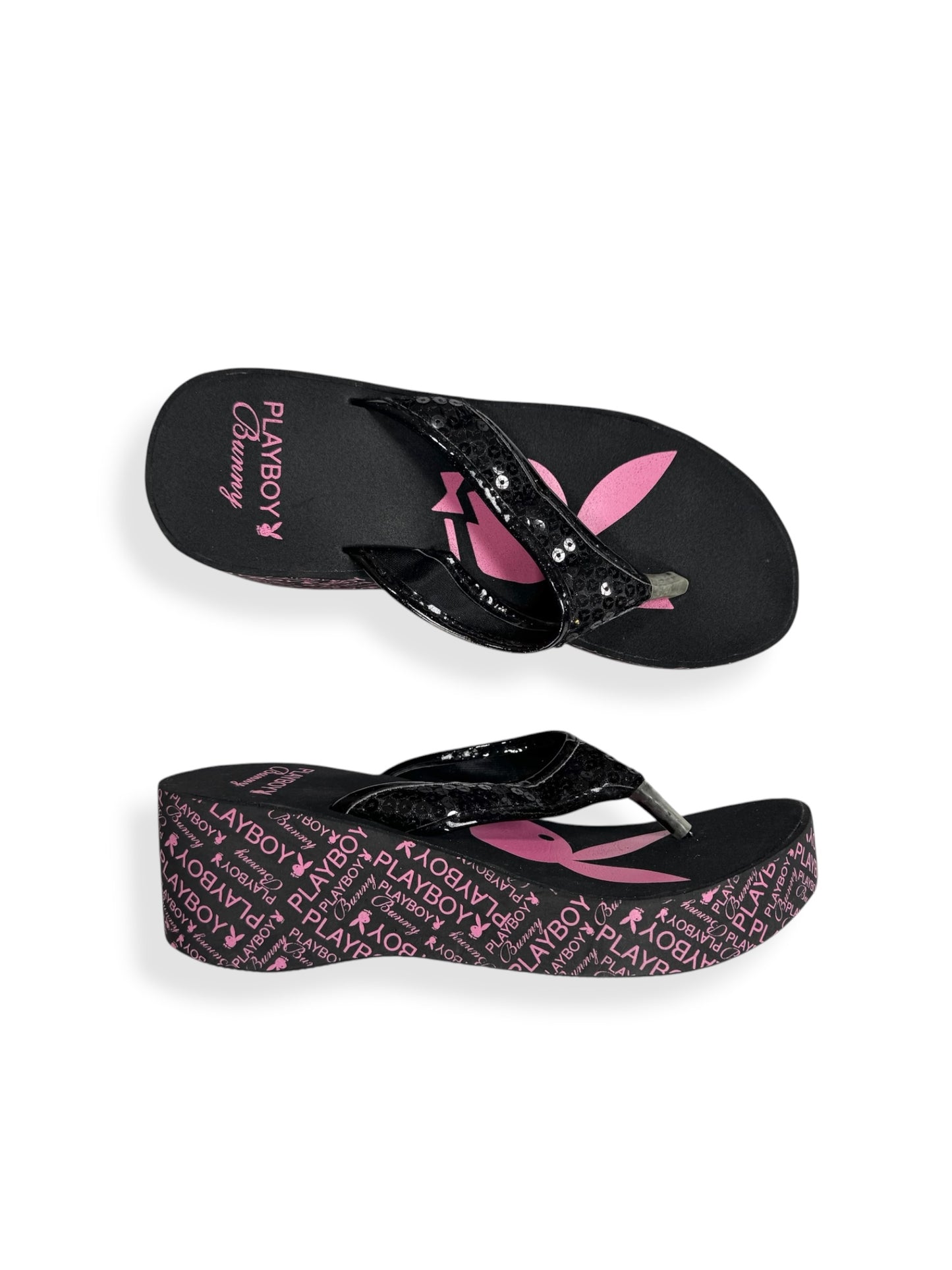 Playboy Pink & Black Platform Sandals ♡ Euro 38