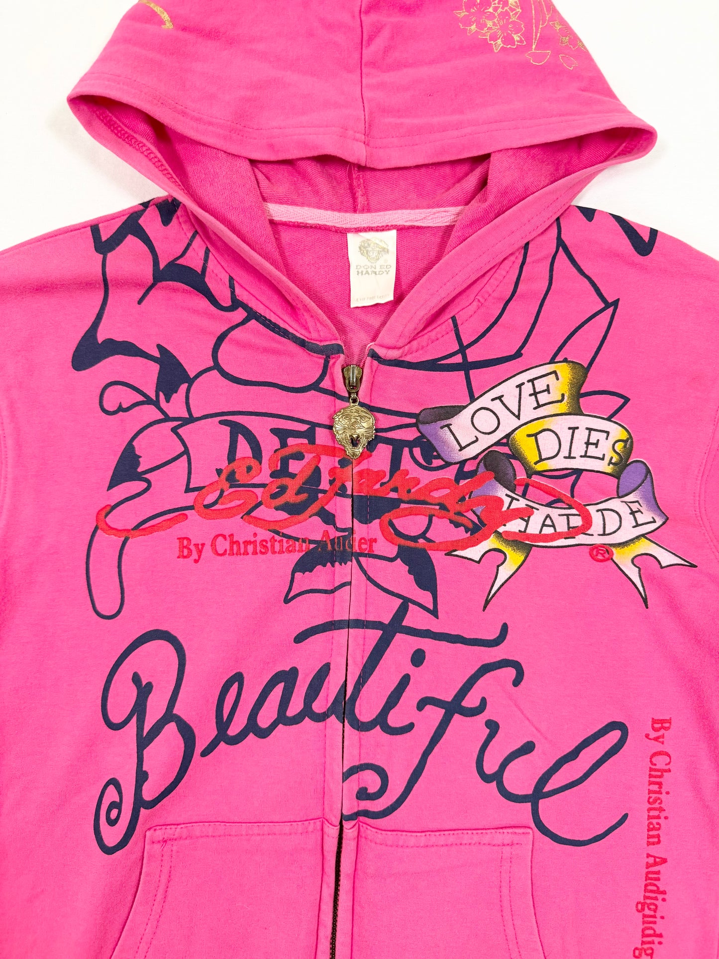 Pink Ed Hardy Zip Up Hoodie ♡ M
