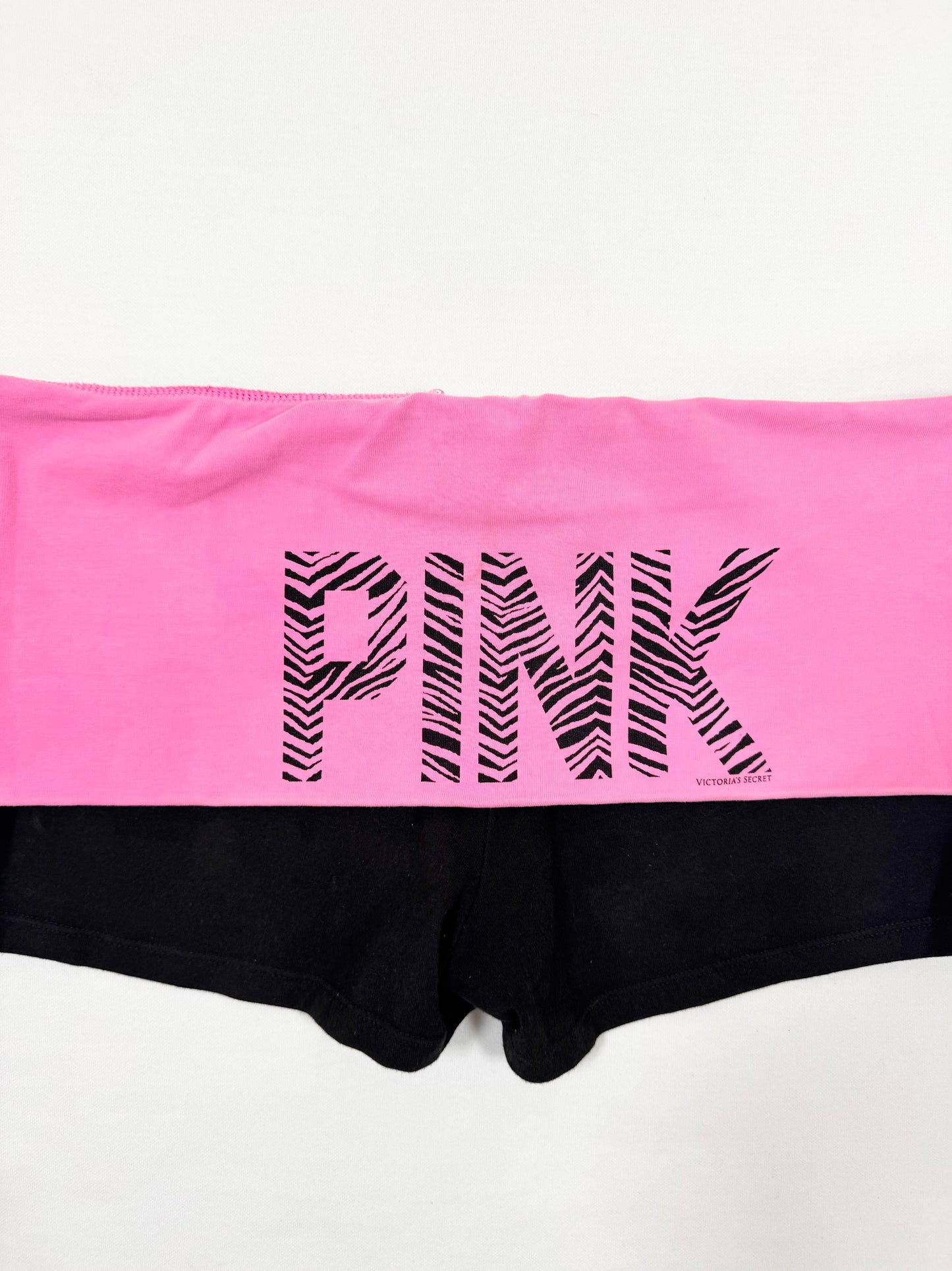 PINK Zebra Logo Fold Over Shorts ♡ L