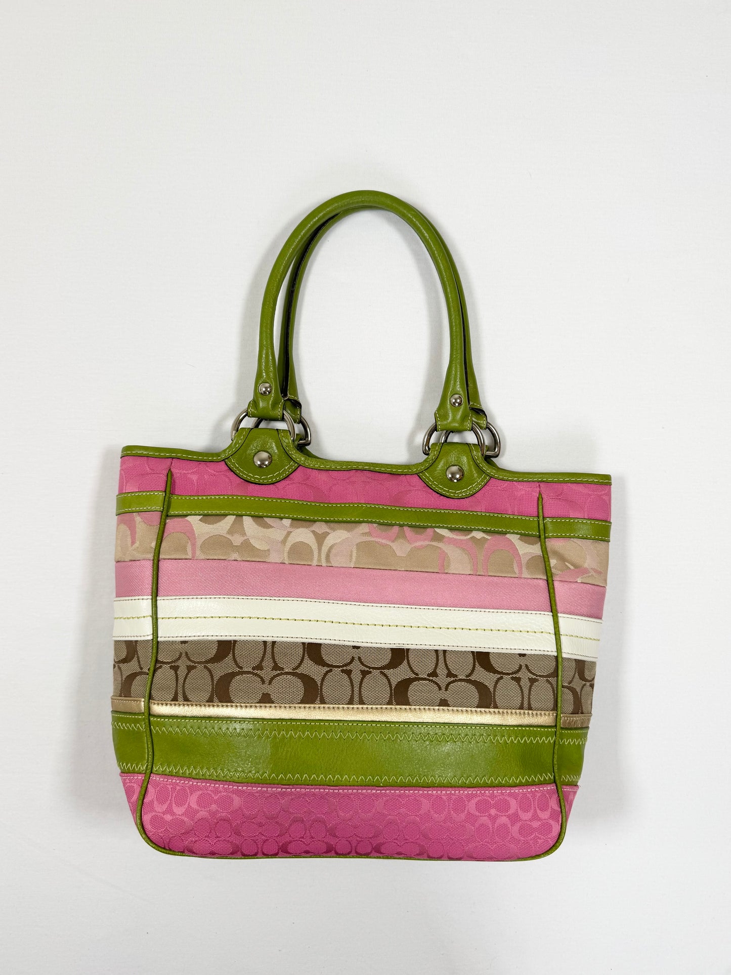 Coach Bleecker Spring Daisy Pink & Green Bag ♡