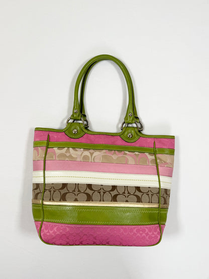 Coach Bleecker Spring Daisy Pink & Green Bag ♡