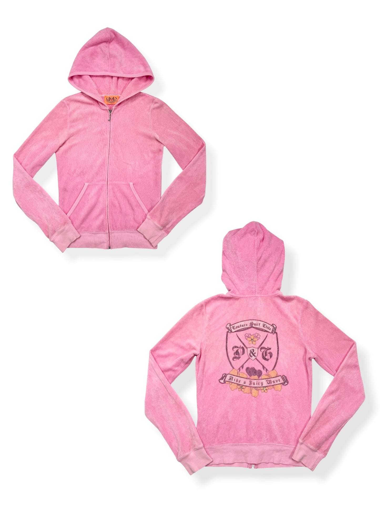 Juicy Couture Pink Towelling Zip Up ♡ S
