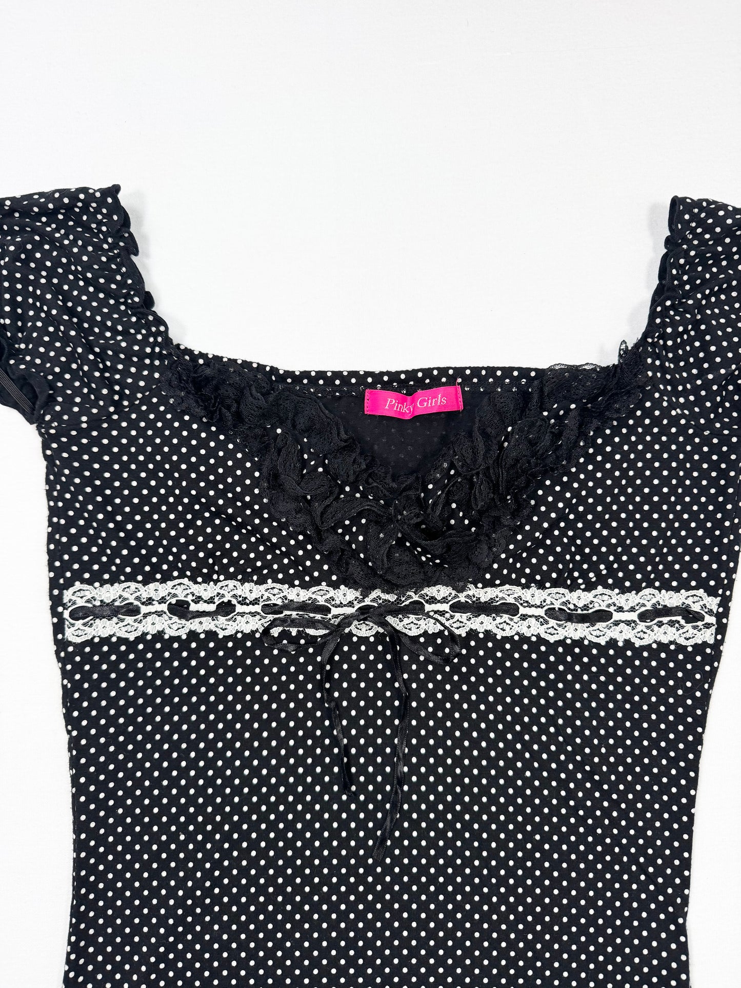 Polka Dot Babydoll Top ♡ S