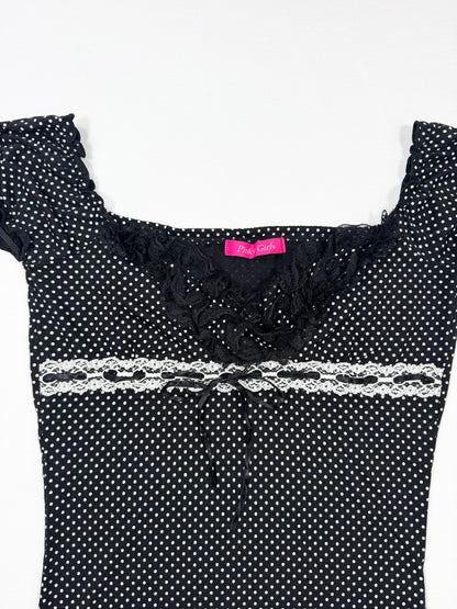 Polka Dot Babydoll Top ♡ S