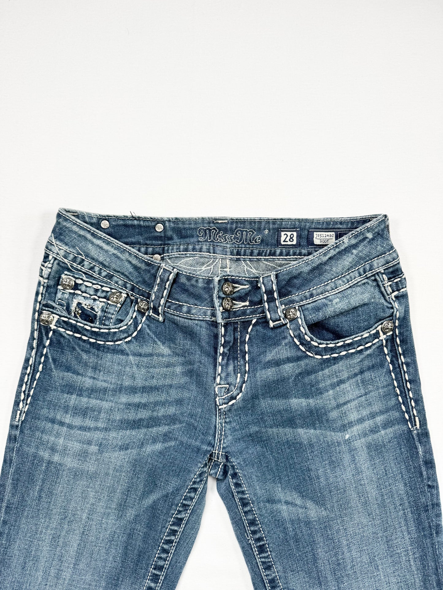 Diamanté Miss Me Flared Jeans ♡ 28” (Tall)