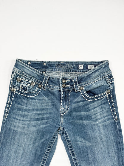 Diamanté Miss Me Flared Jeans ♡ 28” (Tall)