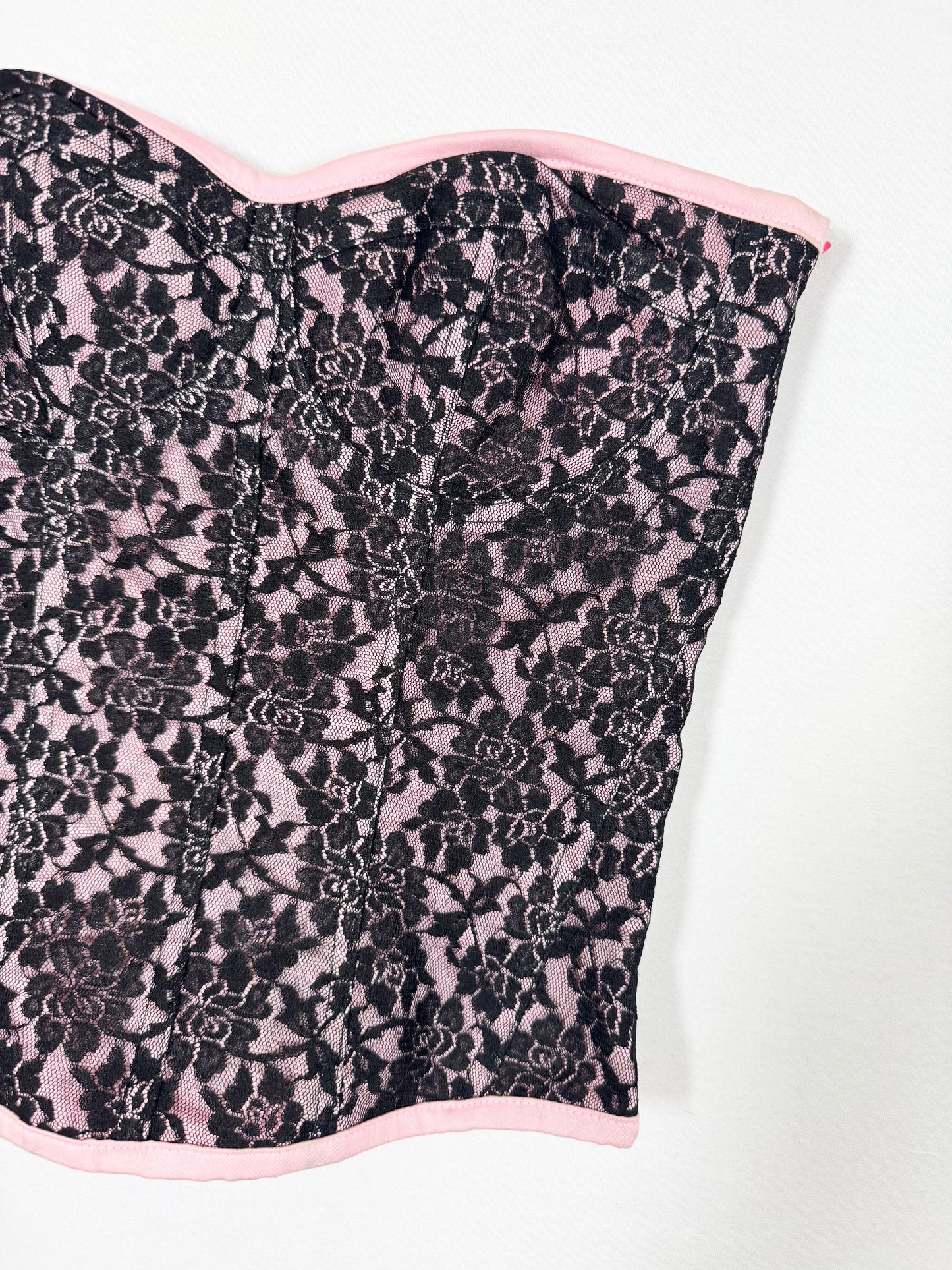 Pink + Black Lace Corset