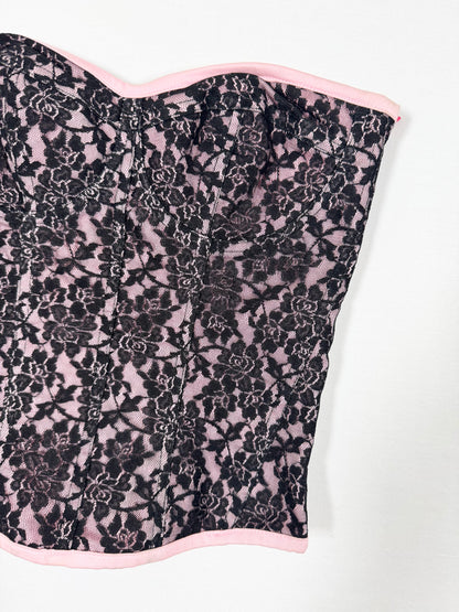 Pink + Black Lace Corset