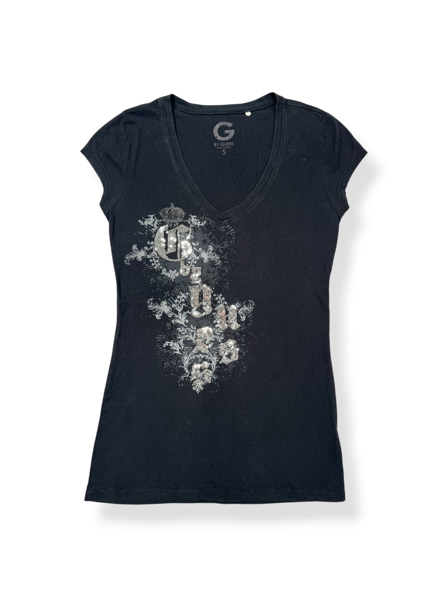 Guess Grunge Sequin Logo Tee ♡ S
