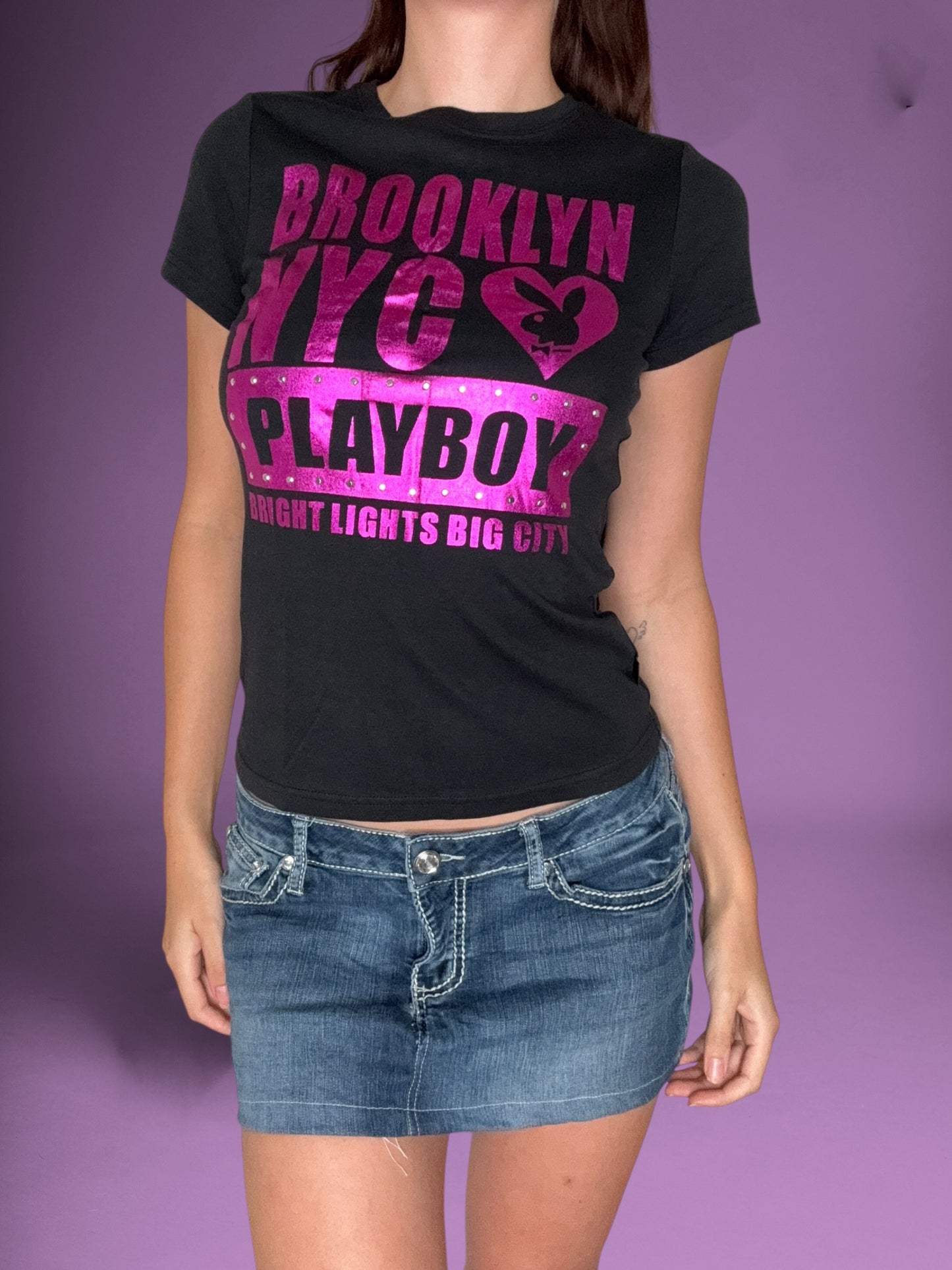 Playboy Hot Pink & Black Tee ♡ M