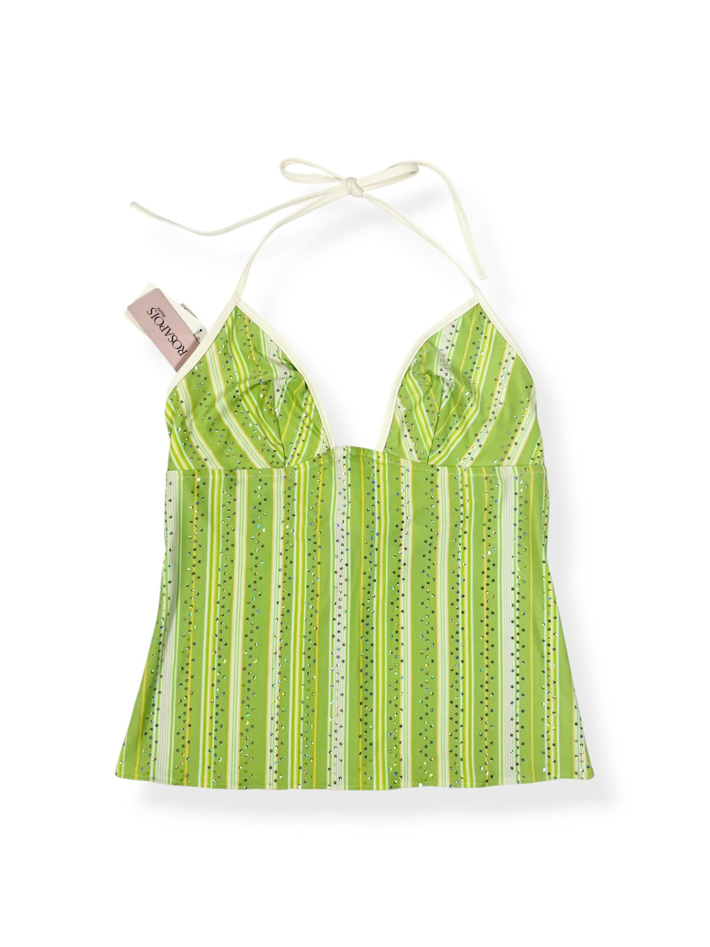 Green Sequin Striped Halter ♡ S