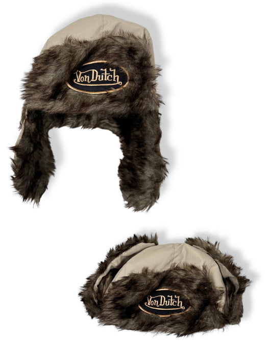 Beige Fur Von Dutch Hat