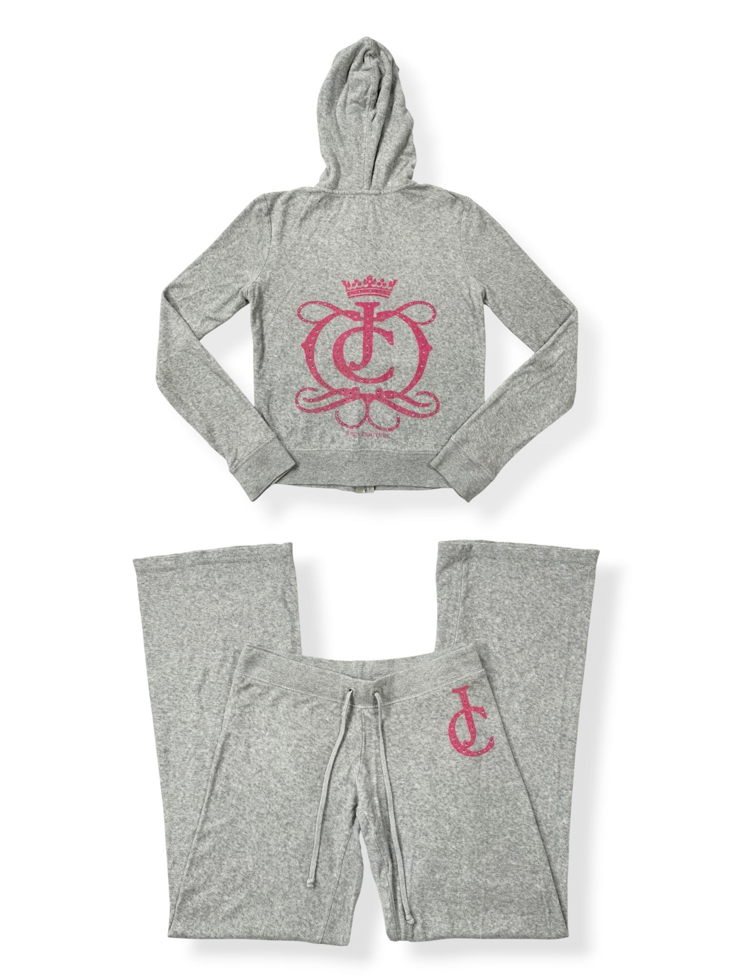 Grey & Pink Juicy Couture Towelling Tracksuit Set ♡ S