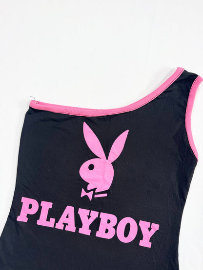 Playboy Pink & Black One Shoulder Tank ♡ S