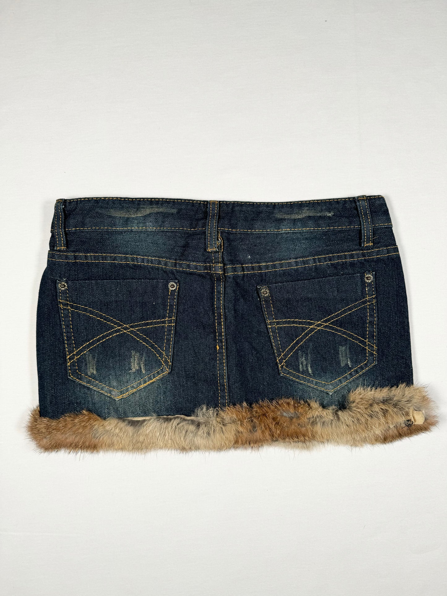 Fur Trim Mini Skirt