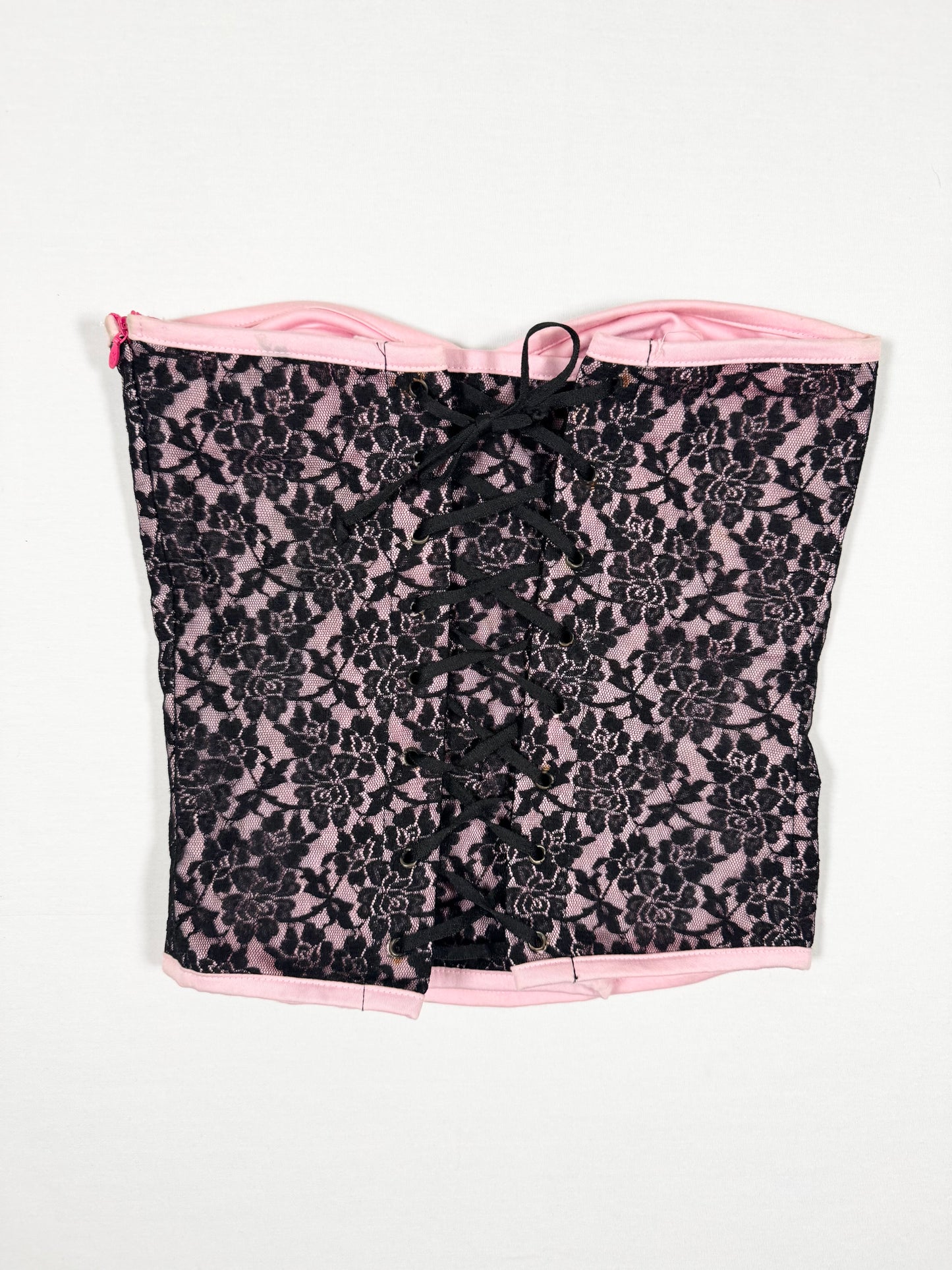 Pink + Black Lace Corset