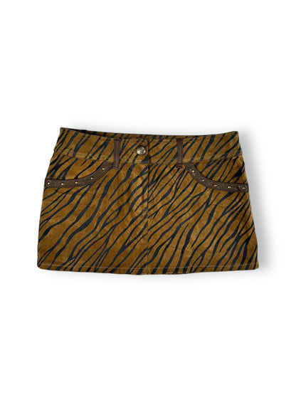 Animal Print Suede Mini Skirt