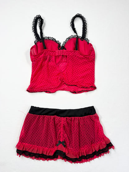 La Senza Red Polka Dot Cami & Skirt Set ♡ M