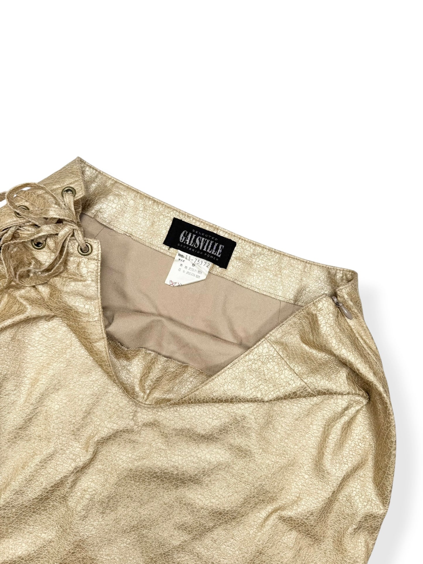 Galsville Gold Faux Suede Midi Skirt ♡ XS
