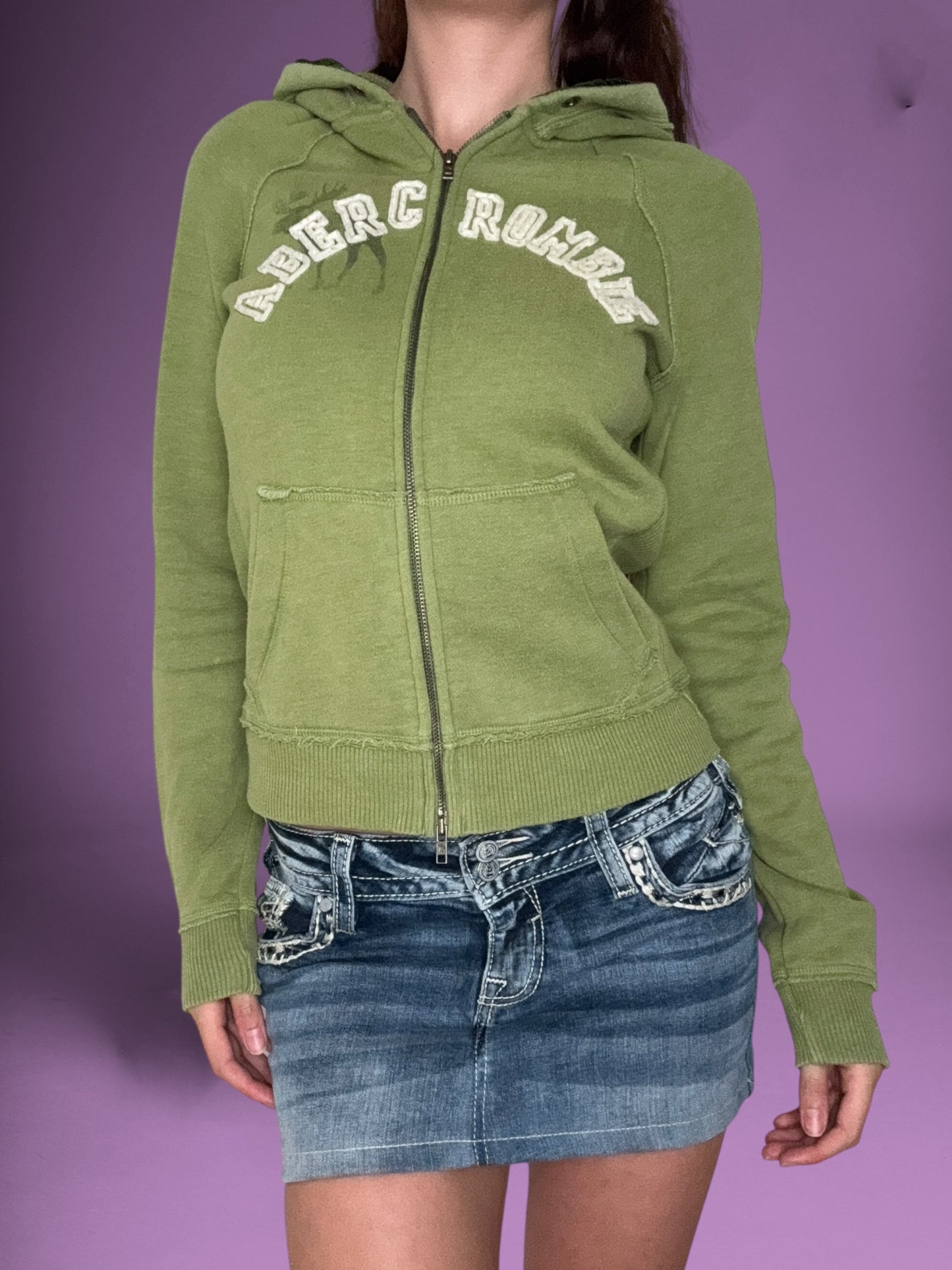 Abercrombie Green Zip Up Hoodie ♡ L