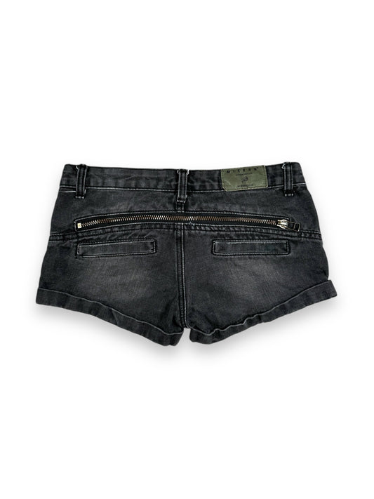 Zipper Denim Mini Shorts