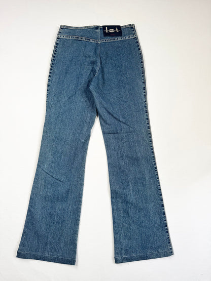 L.e.i Embroidered Suede Zip Flared Jeans ♡ S