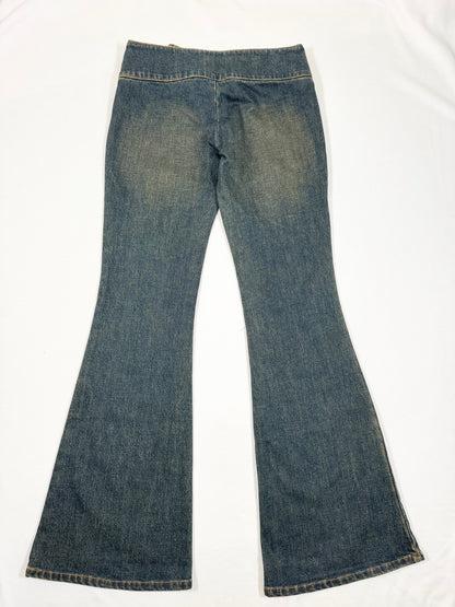 Buckle Flared Jeans