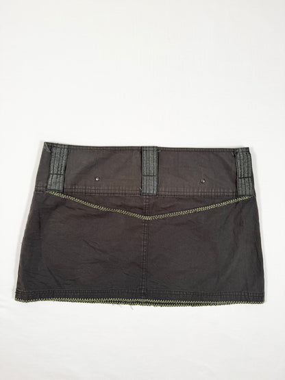 Grey O Ring Mini Skirt