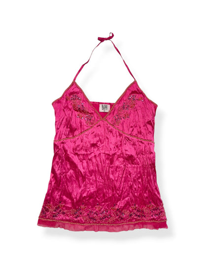 Bay Pink Satin Beaded Halter ♡ L