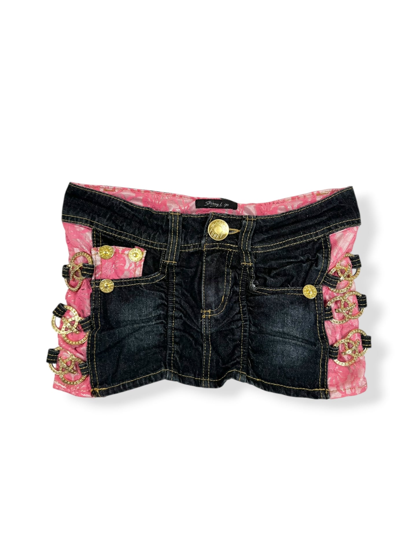 Pink Lace O Ring Mini Skirt ♡ XXS