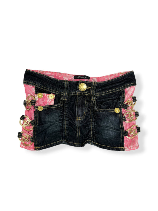 Pink Lace O Ring Mini Skirt ♡ XXS