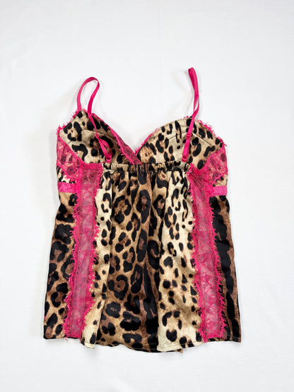 Leopard Print Pink Lace Cami ♡ S