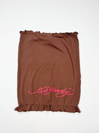 Ed Hardy Pink & Brown Tube Top ♡ S