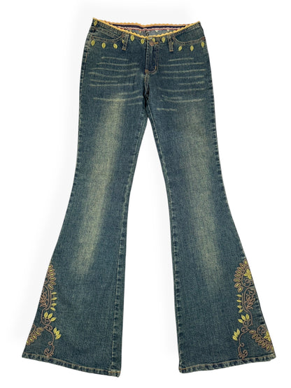 Embroidered Flared Jeans ♡ Size XS