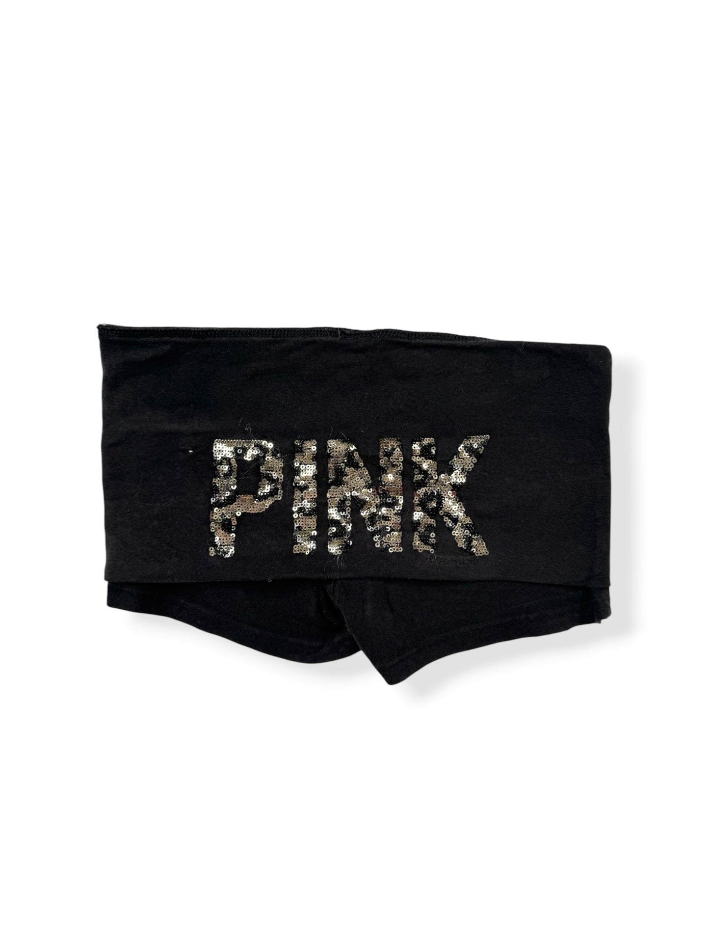 PINK Leopard Sequin Fold Over Shorts ♡ XS