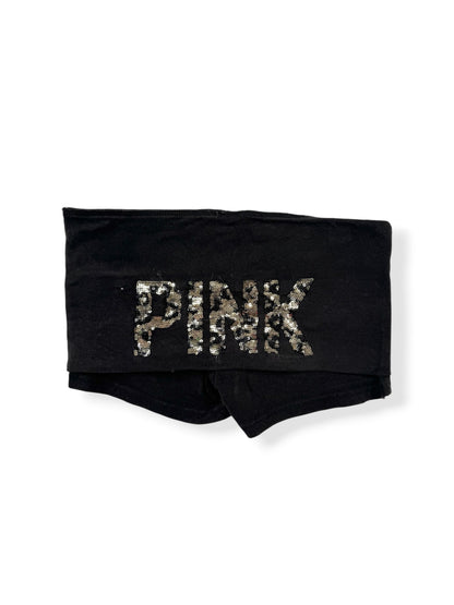 PINK Leopard Sequin Fold Over Shorts ♡ XS