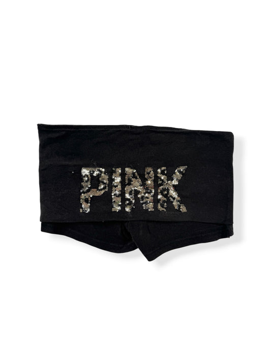 PINK Leopard Sequin Fold Over Shorts ♡ XS